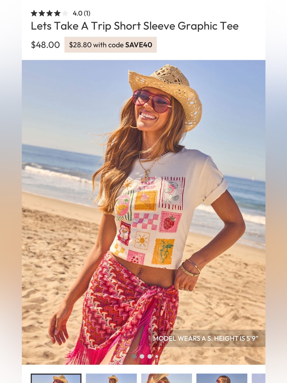 Vici Let’s take a Trip Short Sleeve Graphic Tee XS
